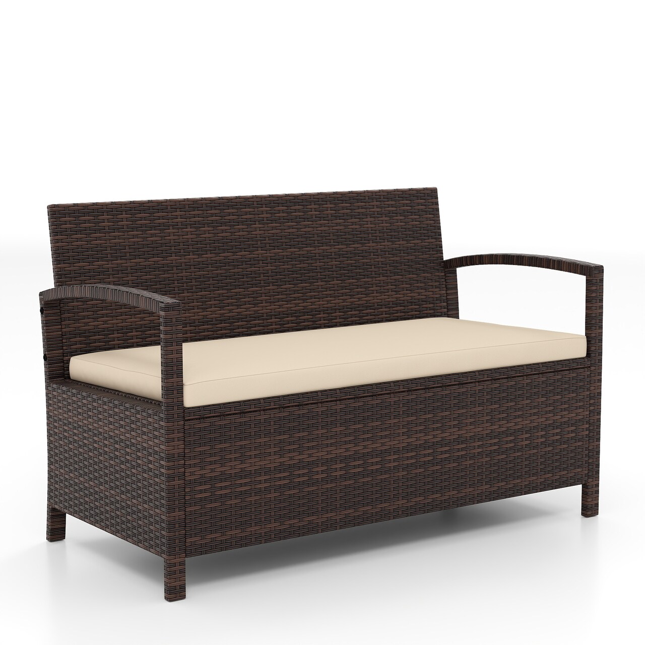 Outdoor Storage Bench for Patio or Deck 2-Seater with 42-Gallon Capacity